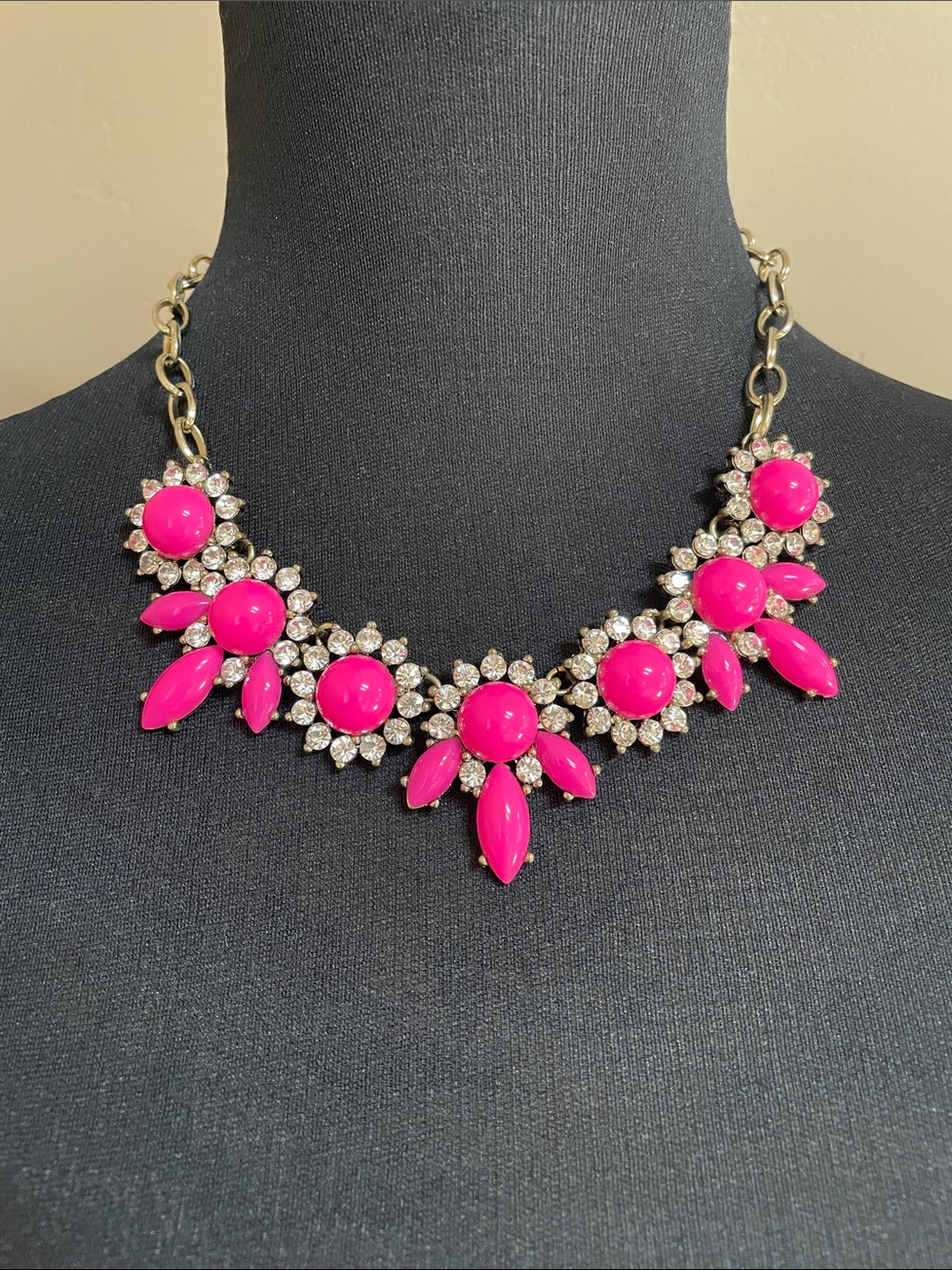 J Crew Hot Pink Crystal Necklace